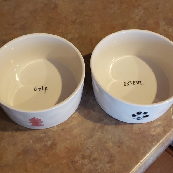 Rae Dunn dog bowls-set
